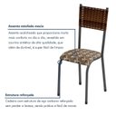 Ver imagem 4 de Kit 4 Cadeiras de Jantar Estofadas Corino Mariana Marrom Prata/Marrom/Carvalho