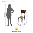 Ver imagem 3 de Kit 4 Cadeiras de Jantar Estofadas Corino Mariana Marrom Prata/Marrom/Carvalho