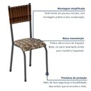 Ver imagem 6 de Kit 4 Cadeiras de Jantar Estofadas Corino Mariana Marrom Prata/Marrom/Carvalho