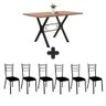 Conjunto Sala De Jantar Com 6 Cadeiras Preto Colt Shop Jm - 2
