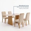 Ver mais imagens de Conjunto de Mesa de Jantar 4 Lugares Lyra 120x80cm MDF Cinamomo e Off White