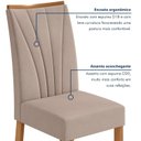 Ver mais imagens de Conjunto Sala de Jantar 6 Lugares Quadrada Tampo MDF Mesa Astrid com Cadeiras Apogeu Bege Amêndoa Clean/Off White/Naturale Creme