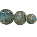 Ver imagem 2 de Esfera Murano Azul com Dourado Tamanho m (10x10cm) | Casa Del Grande