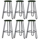 Ver imagem 1 de Kit 06 Banquetas Baixa Bar Cozinha Sala de Jantar Áris C01 Preto Linho Verde Musgo - Lyam Decor