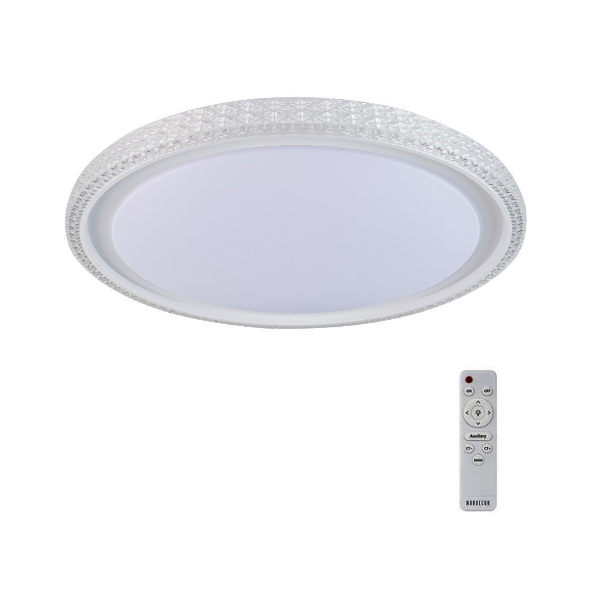 Plafon Led Redondo Kenle 50cm Com Controle Remoto Nordecor Branco - 1