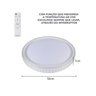 Plafon Led Redondo Kenle 50cm Com Controle Remoto Nordecor Branco - 4