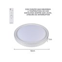 Ver imagem 4 de Plafon Led Redondo Kenle 50cm Com Controle Remoto Nordecor Branco