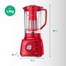 Liquidificador Turbo Power 2,2 Litros com Filtro Mondial Vermelho 220v - 6