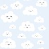 Papel de Parede Adesivo Infantil Nuvem Nuvens no Céu Azul Claro - SSBB-009 - ROLO - 10M X 50cm ( 5,0 - 1