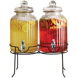 Suqueira Dupla de Vidro com Suporte - 4,9 litros - 1