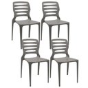 Ver imagem 1 de Kit 04 Cadeiras para Cozinha Área Gourmet Jardim Empilhável Larsen P03 Basalto - Lyam Decor