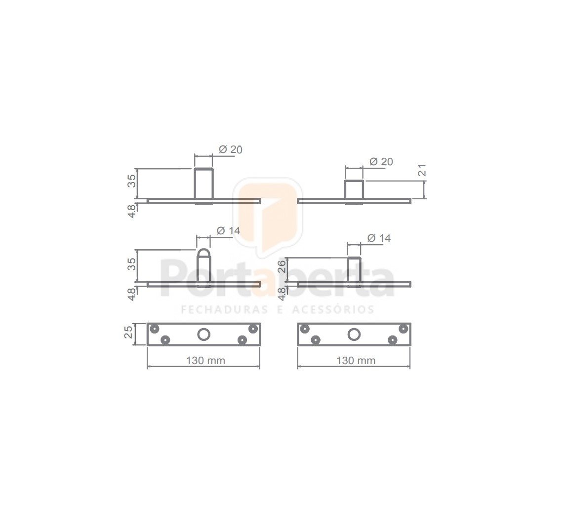 DOBRADICA PORTA PIVOTANTE PIVOT 287 IMAB INOX ESCOVADO 200 KG - 2