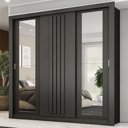 Ver imagem 5 de Guarda-roupa Casal 3 Portas Doha Duo Carraro Ripado