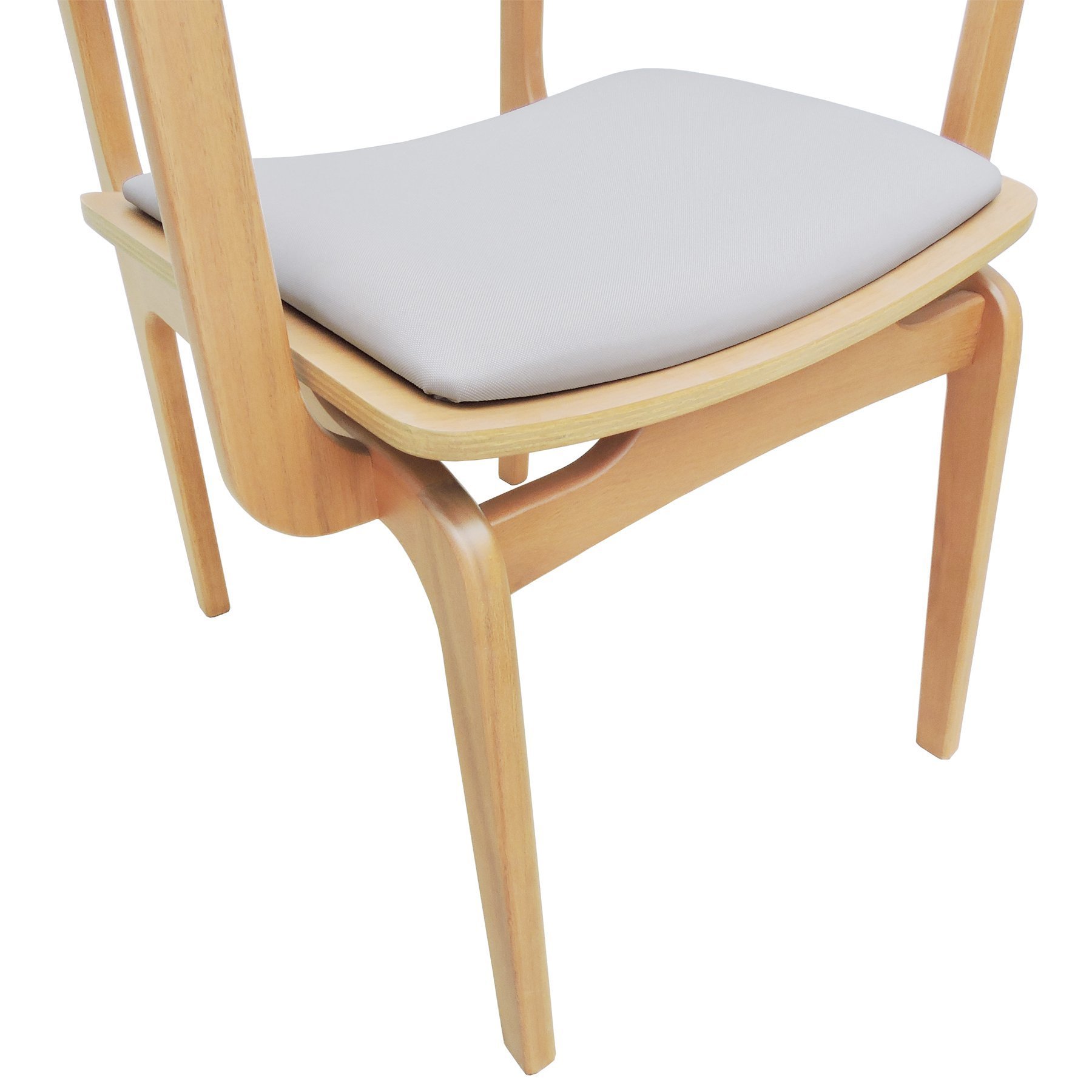 Cadeira Apollo Madeira Maciça com Braço Encosto Telinha Assento Anatômico - Natural Estofado Linho B - 7