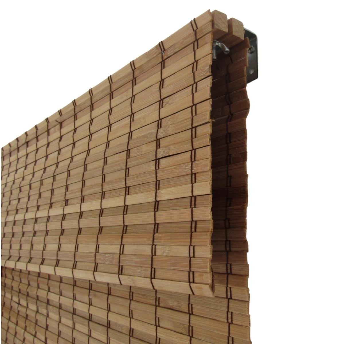 Persiana Romana Bambu Block 240larg X 160alt Natural (2 Pçs) - 5