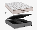 Ver imagem 1 de Cama Box Bau Casal Bipartido Cinza Colchão Fit D45 Espuma 138x188 - Ortobom