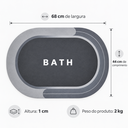 Ver imagem 7 de Tapete de Banheiro Oval Cinza Absorvente Antiderrapante 68 x 44 cm Estampa Bath