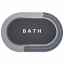 Ver imagem 1 de Tapete de Banheiro Oval Cinza Absorvente Antiderrapante 68 x 44 cm Estampa Bath