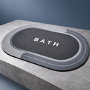 Ver imagem 2 de Tapete de Banheiro Oval Cinza Absorvente Antiderrapante 68 x 44 cm Estampa Bath