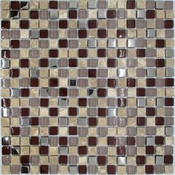 Pastilha de Vidro para Parede 30x30cm Marrom Aluminio - 1