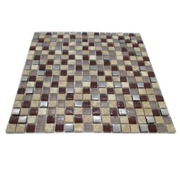 Pastilha de Vidro para Parede 30x30cm Marrom Aluminio - 3