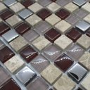 Ver imagem 2 de Pastilha de Vidro para Parede 30x30cm Marrom Aluminio