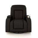 Ver imagem 2 de Poltrona do Papai Reclinável Massagem e Aquecimento Giratório Balanço 2 Porta Copos Mark Pu Marrom G