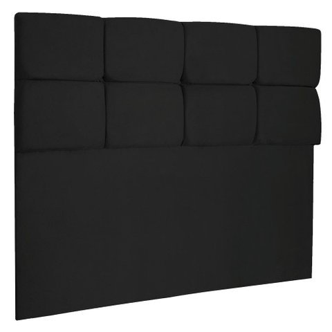 Cabeceira Casal 140cm Nina Suede Preto Slk Decor Cabeceira Nina