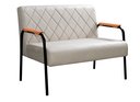 Ver imagem 1 de Sofá Namoradeira Ludmilla 2 Lugares Decoração, Sala, Recepção - Suede Bege Claro