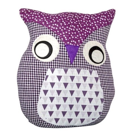 Almofada Coruja Lilás Decorativa Sala Quarto com Enchimento
