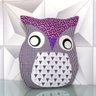 Almofada Coruja Lilás Decorativa Sala Quarto com Enchimento - 3