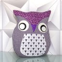 Ver imagem 3 de Almofada Coruja Lilás Decorativa Sala Quarto com Enchimento