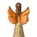 Ver imagem 4 de Anjo Dourado De resina Com Detalhe Pombo 20cm