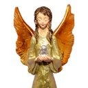 Ver imagem 6 de Anjo Dourado De resina Com Detalhe Pombo 20cm