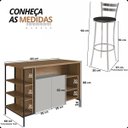 Ver imagem 3 de Bancada Gourmet Ilha Industrial Mel/arenas com 2 Banquetas Jade Mel/arenas/preto