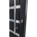 Ver imagem 5 de Porta Pivotante com Puxador, Friso e Vidro Alumínio Preto Linha Roma:Esquerda/ 210 x 120