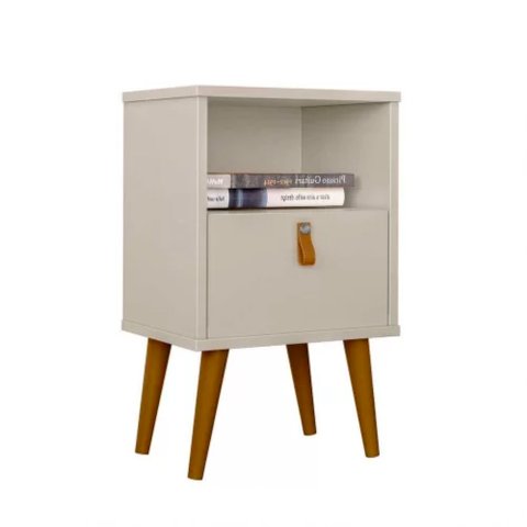 Mesa de Cabeceira 1 Gaveta Búzios Linea Brasil Off White