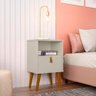 Mesa de Cabeceira 1 Gaveta Búzios Linea Brasil Off White - 2