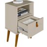 Mesa de Cabeceira 1 Gaveta Búzios Linea Brasil Off White - 3