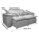 Ver imagem 4 de Sofá 3 Lugares Retrátil e Reclinável 2,00 Metros Alpoim Estofados Cinza 202 Athenas