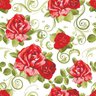 Papel de Parede Adesivo Vinilico Lavável Flores Rosas Vermelhas - Ssfl-024 - Rolo - 1,50m X 50cm ( 0 - 1