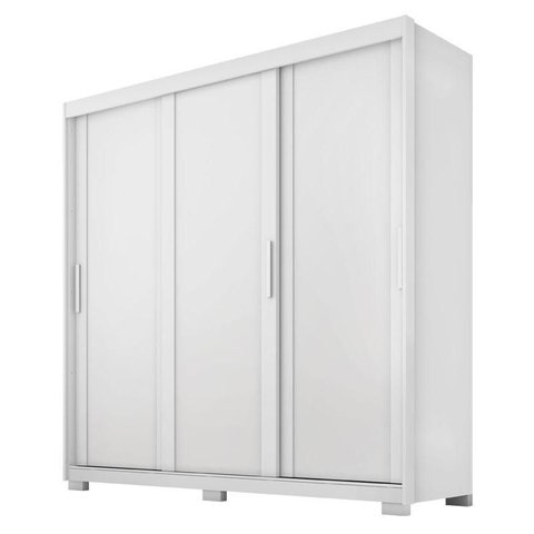 Guarda Roupa Casal Confort 3 Portas 4 Gavetas Branco Absoluto Semi Fosco - Zanzini