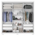 Ver imagem 2 de Guarda Roupa Casal Confort 3 Portas 4 Gavetas Branco Absoluto Semi Fosco - Zanzini