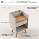Ver imagem 7 de Mesa de Cabeceira Easy Retrô 1 Gaveta MDP Byhouse