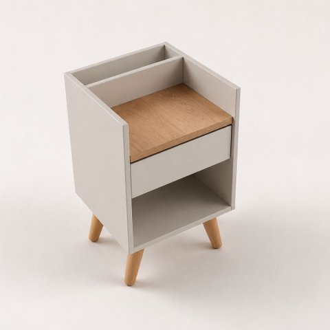 Mesa de Cabeceira Easy Retrô 1 Gaveta MDP Byhouse
