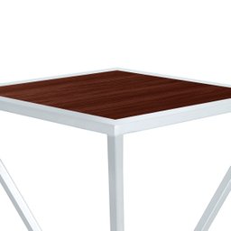 Mesa de Canto Lateral Alta Quadrada para Sala Austria - Branca Villandry - 5