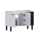 Ver imagem 5 de Gabinete para Cozinha em Aço Atena com Gavetas - Pia 120cm Branco/Preto