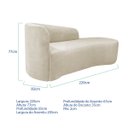 Ver imagem 3 de Kit Divã Recamier Orgânico França 220cm Lado Direito e 2 Poltronas Amore Bouclé