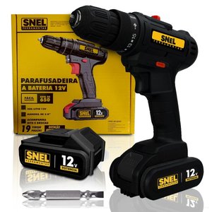 Parafusadeira Bivolt Furadeira com Impacto 19 Posições Torque 12v Mandril 1/2" e 3/8" Snel Ferrament