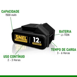 Parafusadeira Bivolt Furadeira com Impacto 19 Posições Torque 12v Mandril 1/2" e 3/8" Snel Ferrament - 4